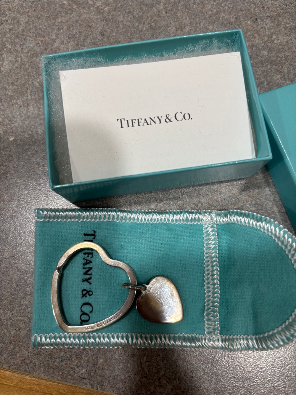 Tiffany & Co. Silver Double Heart Charm Bracelet Accent